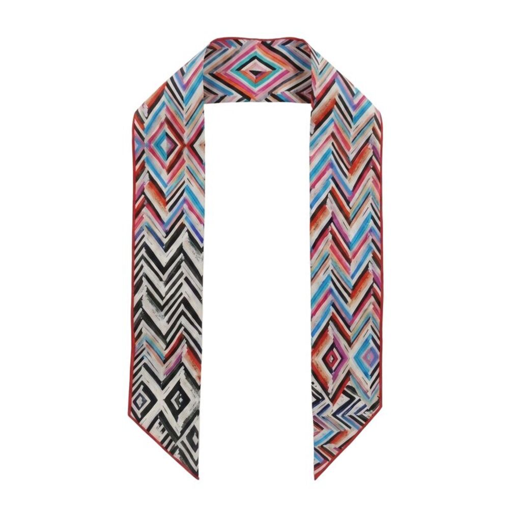 Missoni Multicolor Silk Classic Chevron Ribbon Scarf